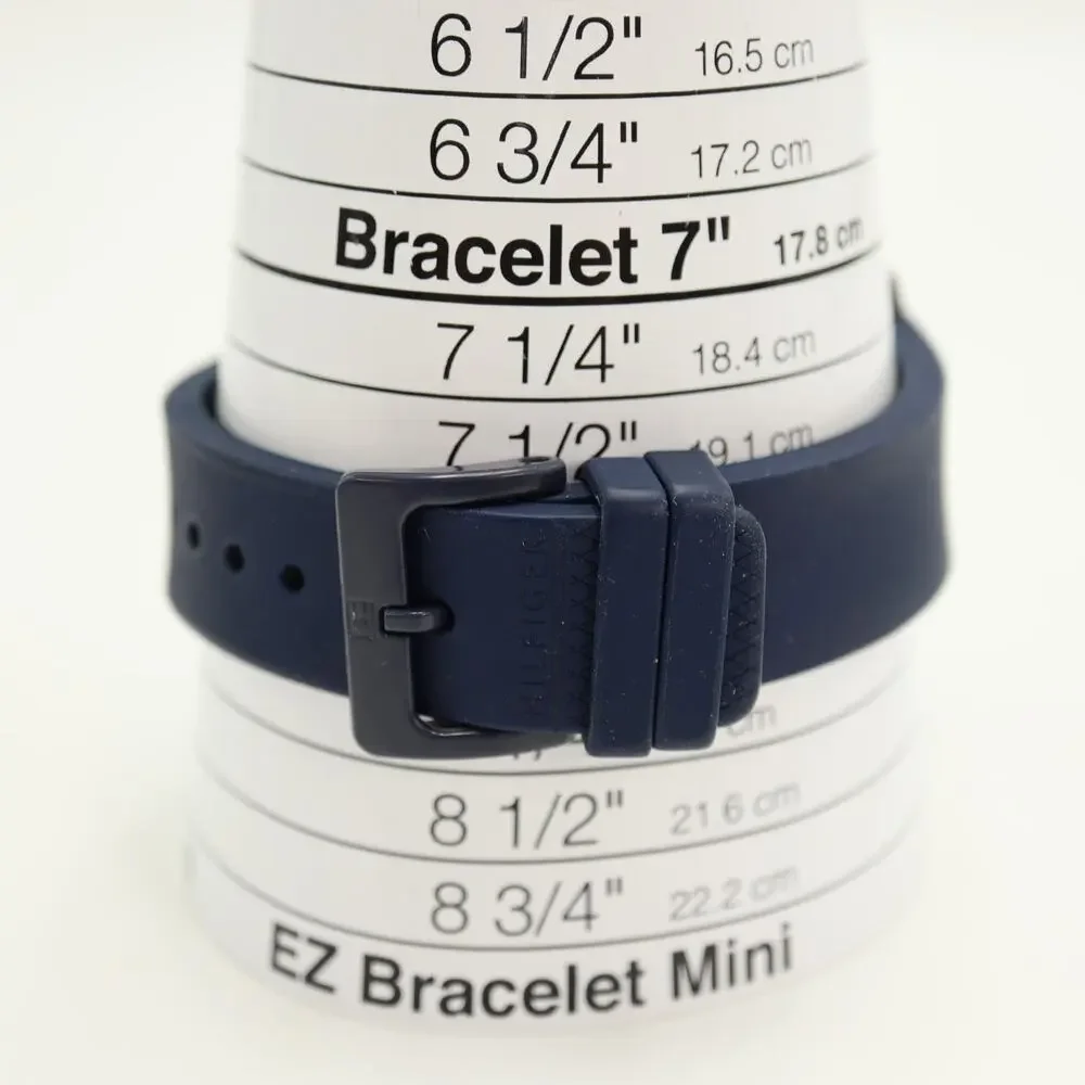 Tommy Hilfiger 'Analogue Denim' 42mm Watch Jump Hour Blue Silicone w New Battery